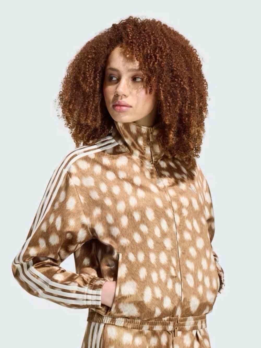 🤎 ADIDAS TRACK JACKET GIRAFFE PRINT BROWN🤎